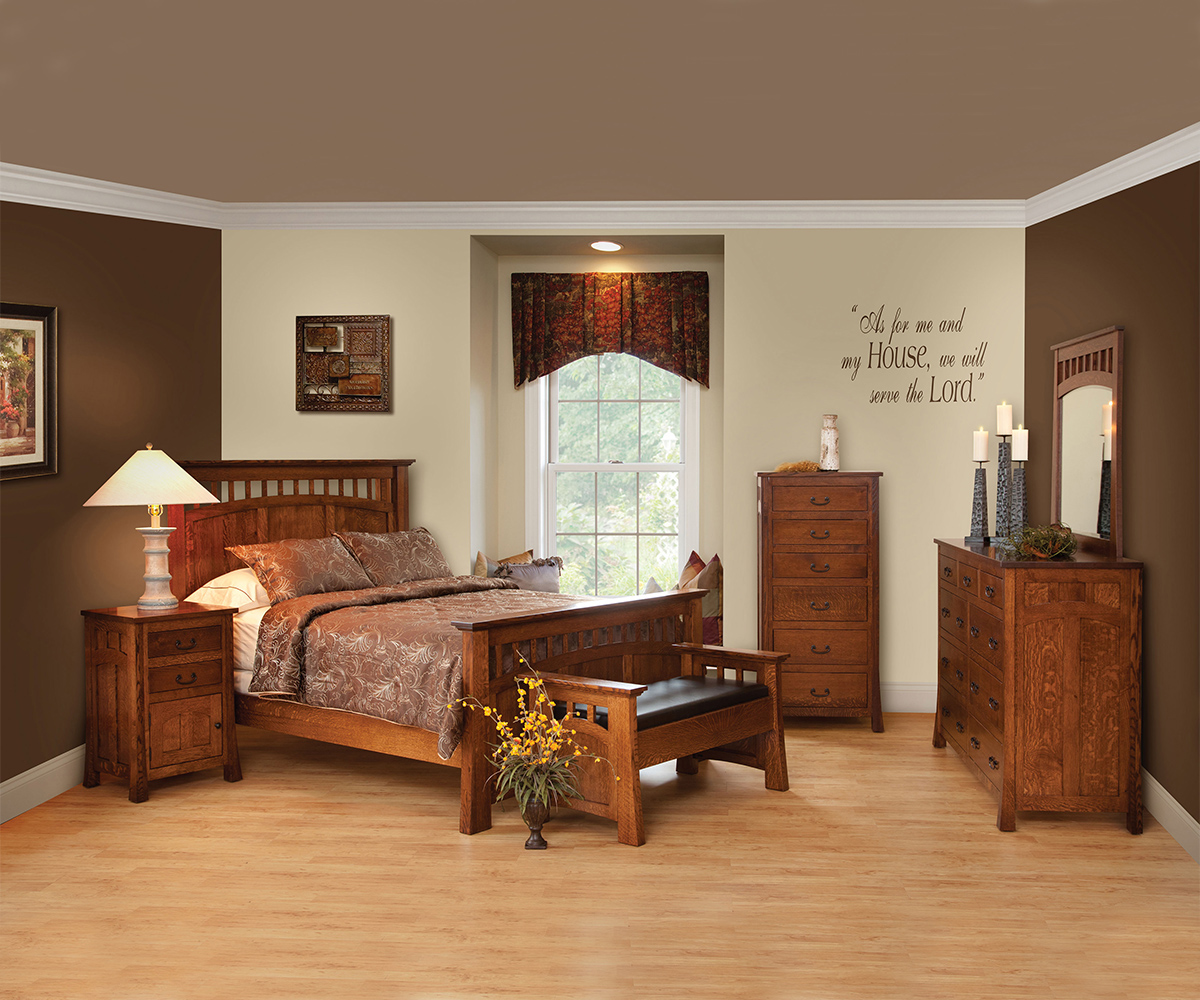 Bridgeport Antique Mission Bed - Image 2