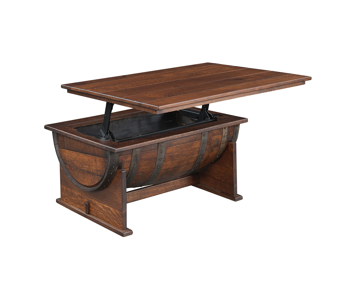 Deluxe Whiskey Barrel Coffee Table - Image 2